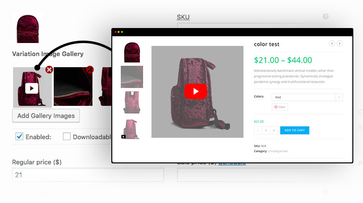 WOOCOMMERCE product Gallery.