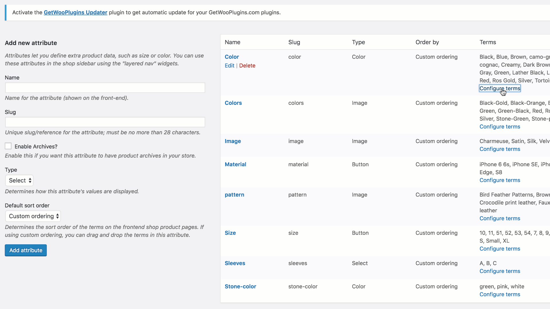 Text tooltip on product page