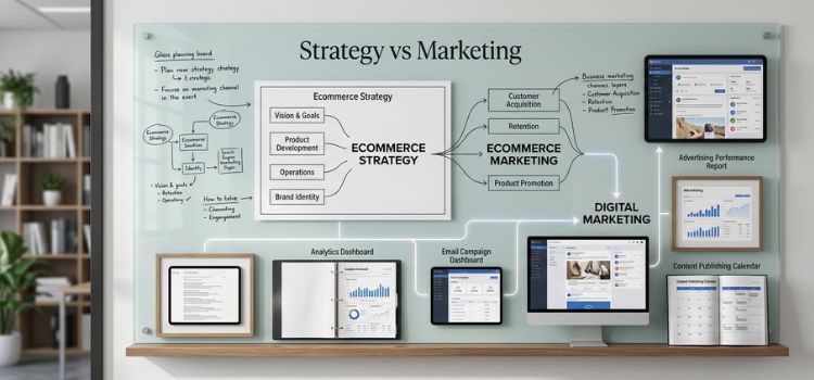 ecommerce strategy vs ecommerce marketing